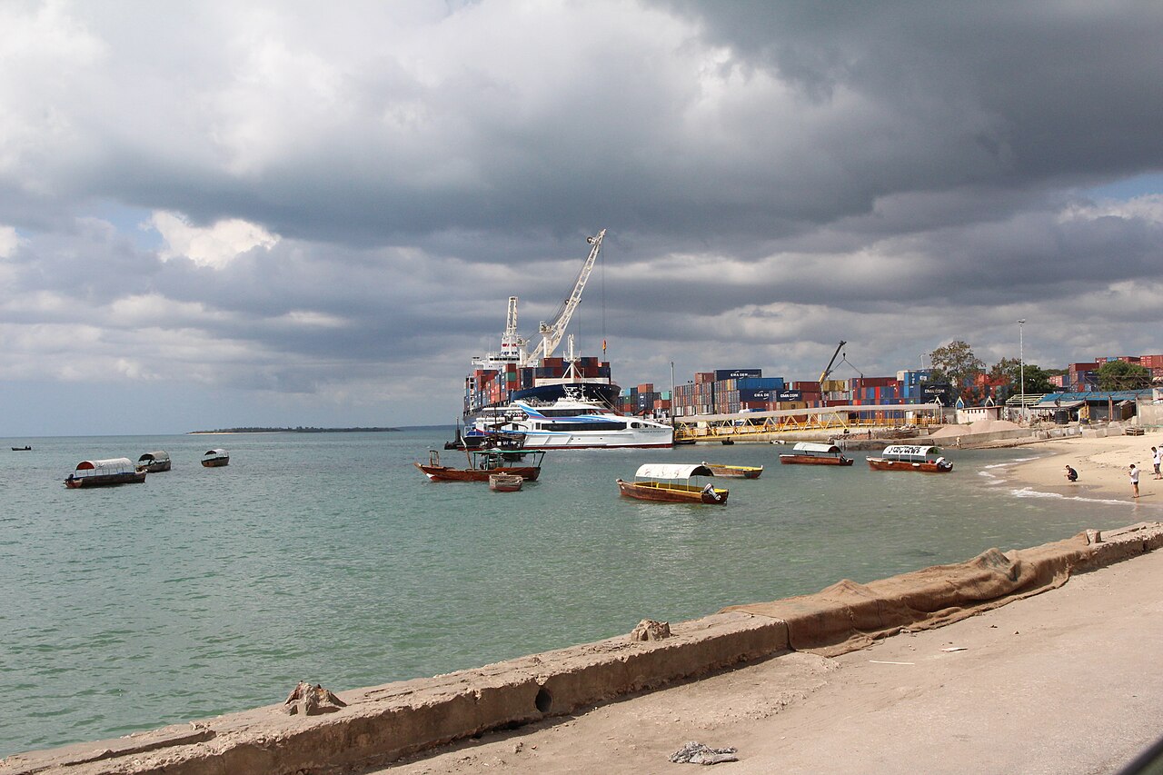 Passenger ferry docked at Zanzibar Old Town terminal